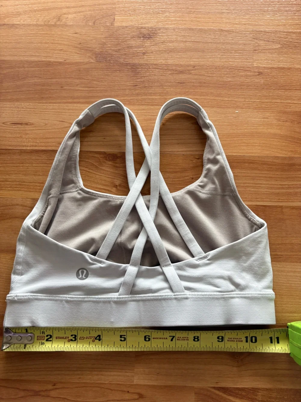 lululemon athletica white and light gray strappy sports bra XS